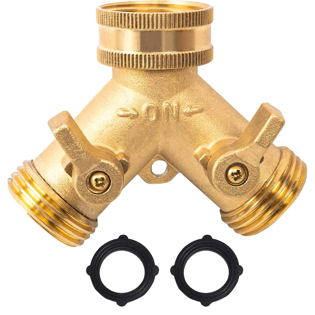 Xiny Tool hose splitter with brass two way valves for easy watering control