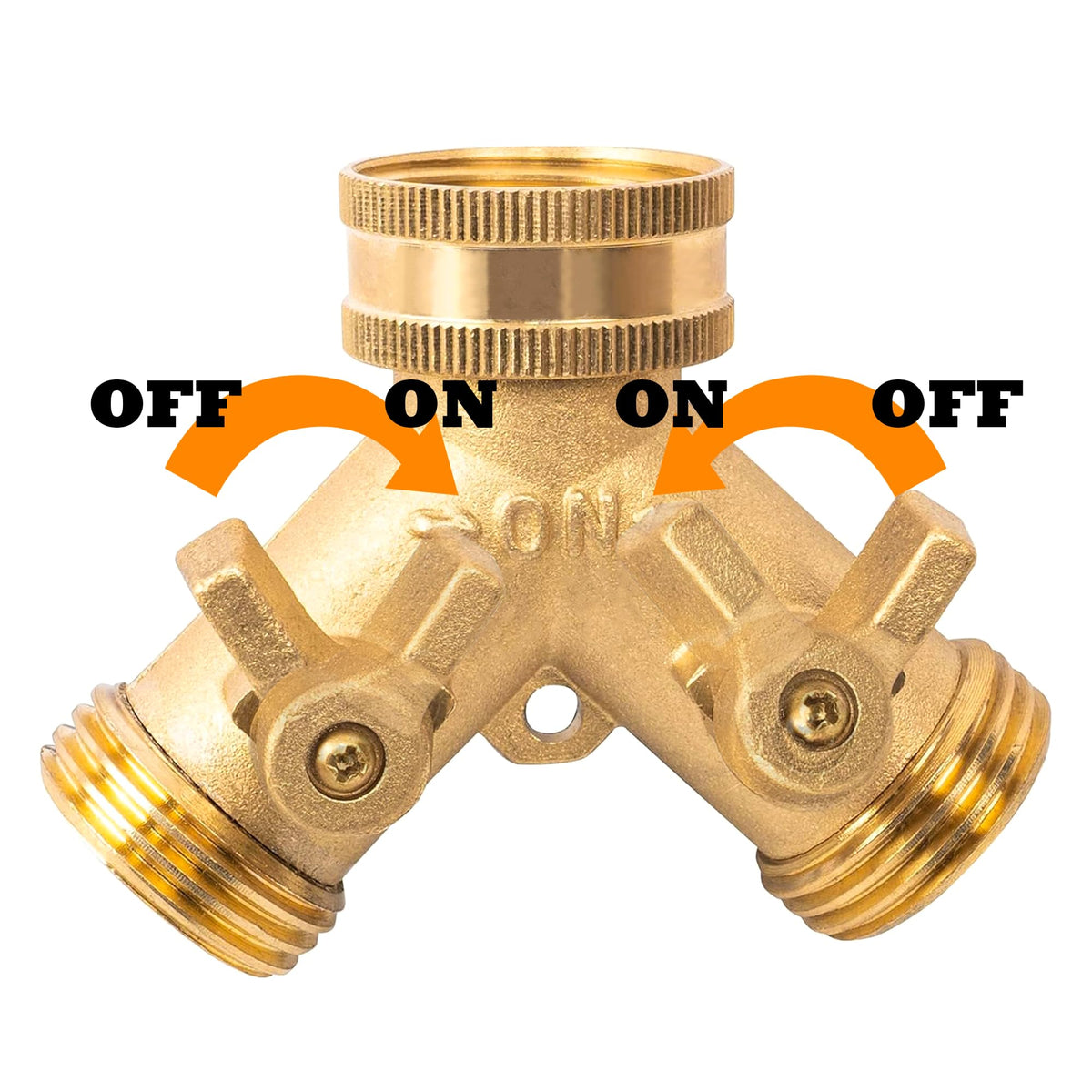 Xiny Tool solid brass splitter highlighted for durability in outdoor watering setups