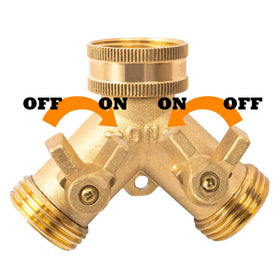 Xiny Tool solid brass splitter highlighted for durability in outdoor watering setups