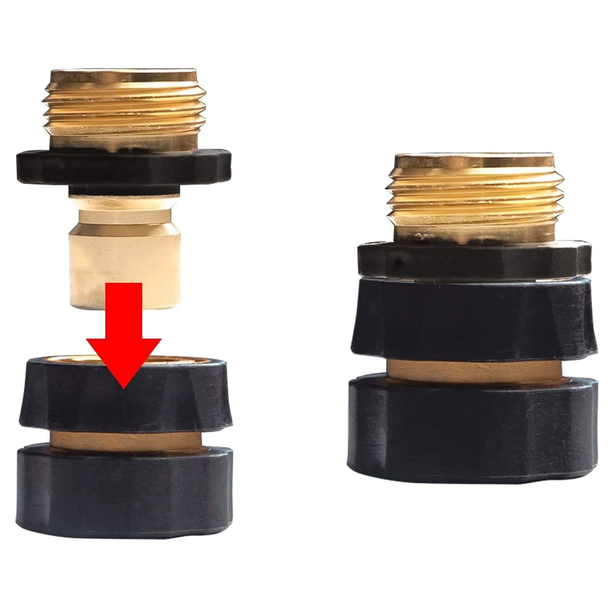 Xiny Tool 3/4 inch connectors ready for rapid hose switching.