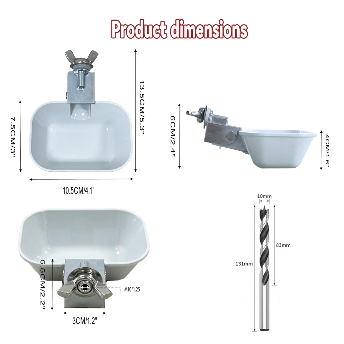 XINYI wide compatibility image shows cups fitting plastic or metal buckets.