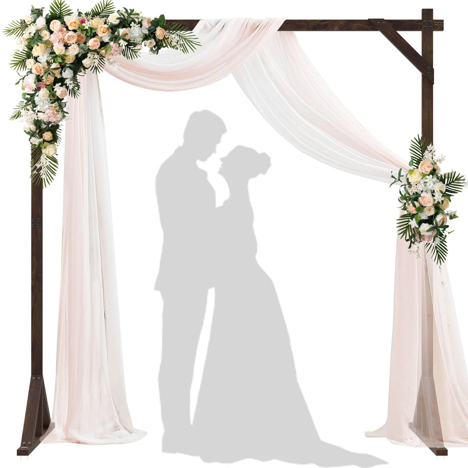 Xiomot square wooden wedding arch backdrop adds rustic elegance to your venue.
