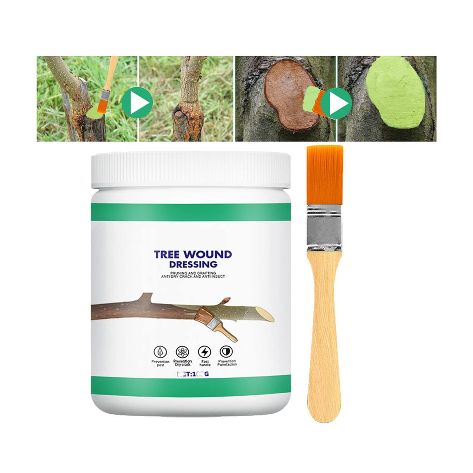 XIRUJNFD tree wound sealer 100g pack on pruning cut protects moisture and supports healing.