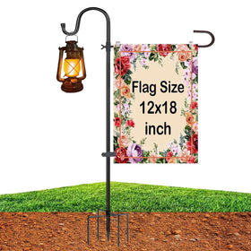 XIYUEDHHYX 46-inch flag holder assembly showing sturdy steel construction for windy conditions.