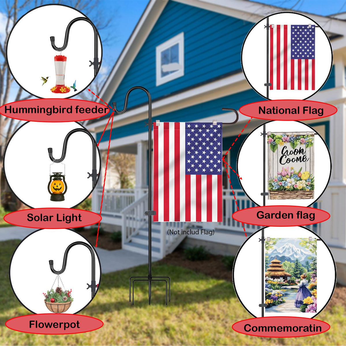 XIYUEDHHYX extension rods provide adjustable height for flag display