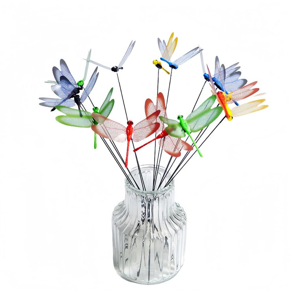 XIZHI dragonfly stake yellow adds colorful garden charm.