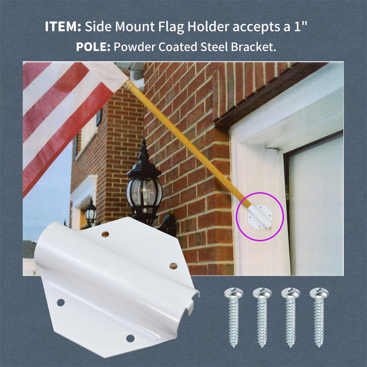 XJJ flag pole holder on railing enables quick outdoor setup