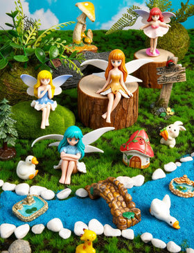 XJWWHZ fairy figurines closeup hand-painted detail for collectible displays.