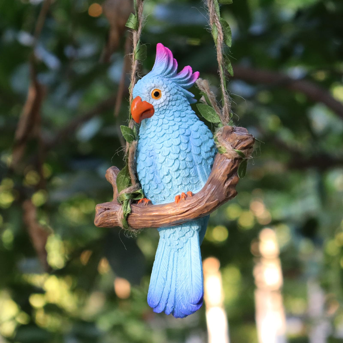 XKFLAUHM hanging parrot garden decor for vibrant outdoor spaces