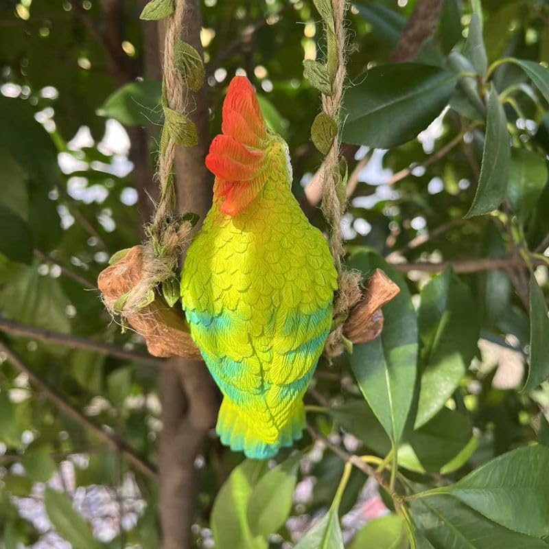XKFLAUHM parrot sculpture — lightweight, easy to hang on plants