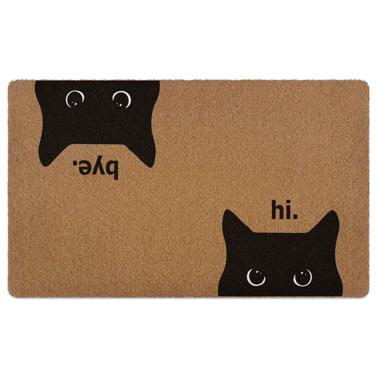 XLDLIOO Black Cat Doormat for the front entrance, traps dirt and welcomes guests.