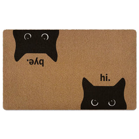 XLDLIOO Black Cat Doormat for the front entrance, traps dirt and welcomes guests.