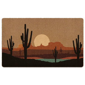 XLDLIOO Boho Western Cactus door mat for front porch with desert-inspired dirt trapping