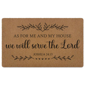 XLDLIOO Christian doormat at the front door with faith-inspired welcome.