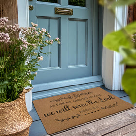 XLDLIOO Christian doormat for outdoor use stays sturdy in weather.