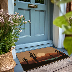 XLDLIOO desert landscape pattern doormat for indoor and outdoor use with easy upkeep