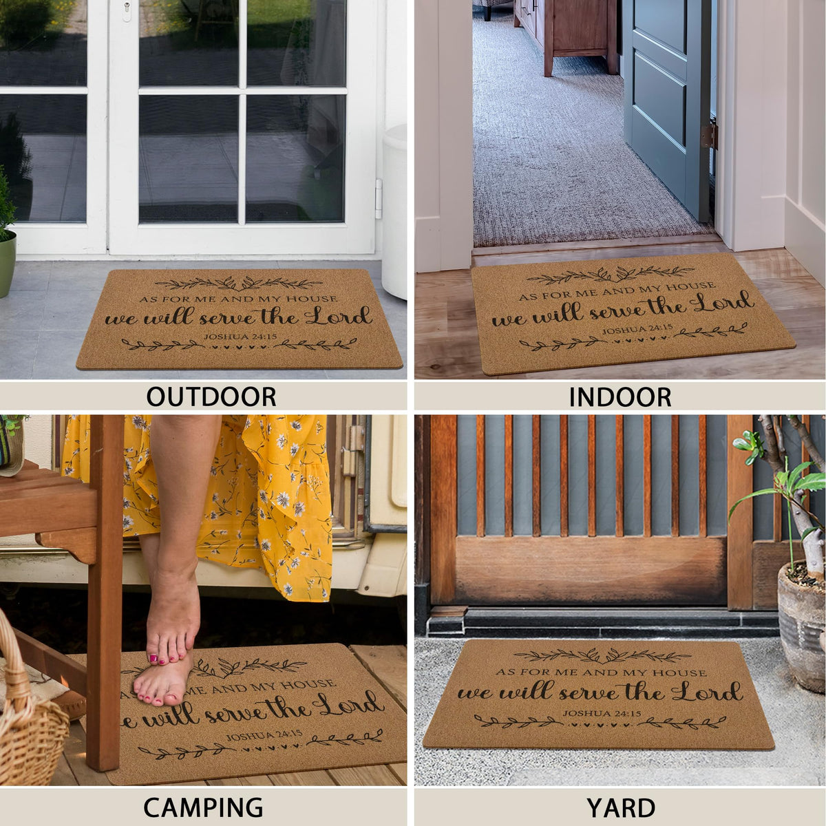 XLDLIOO Easy-care doormat resists weather and cleans with vacuuming.