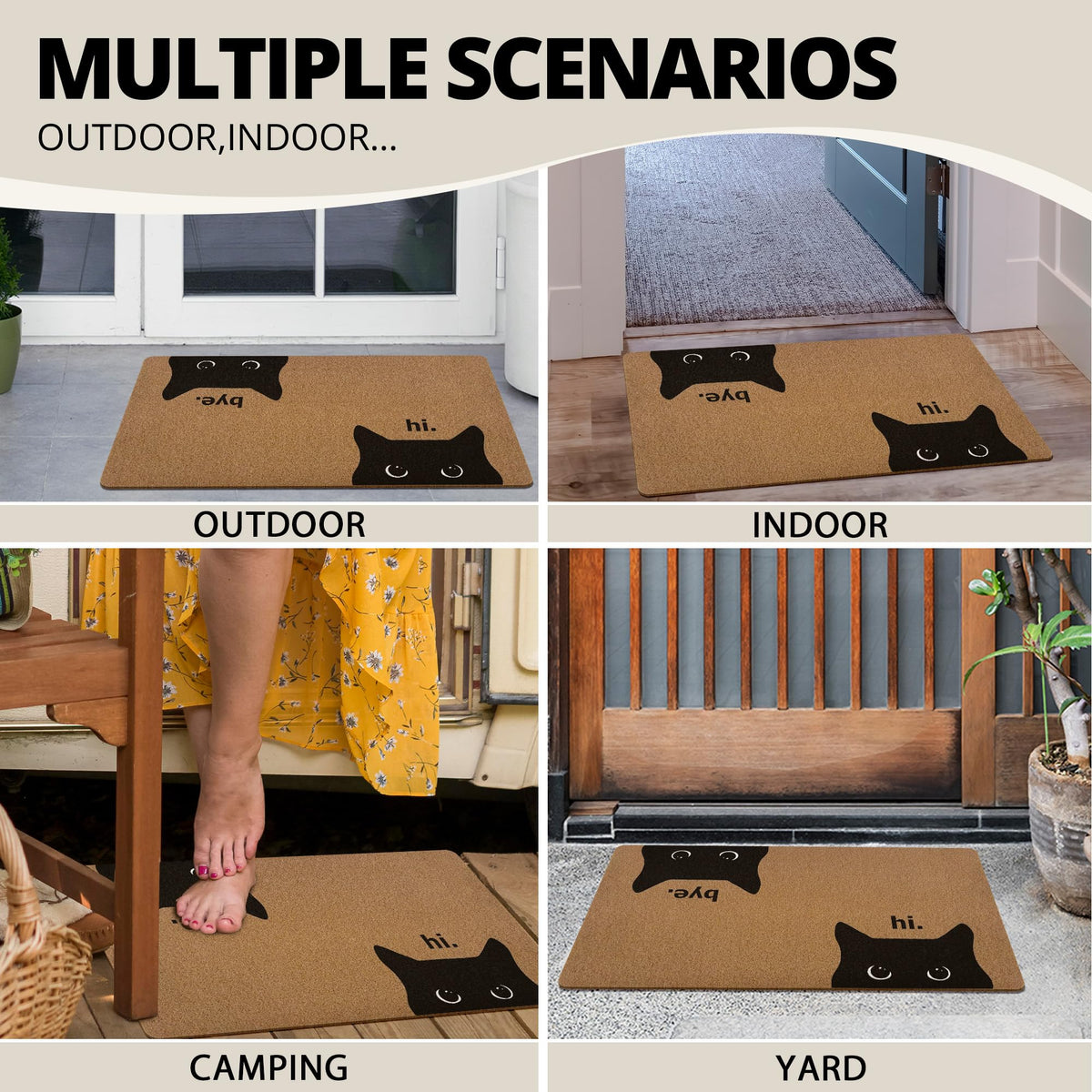 XLDLIOO Textured rubber backing provides non-slip stability for busy entries.