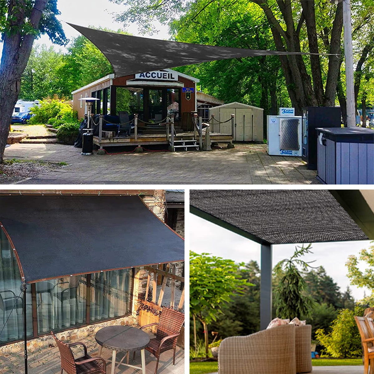 Xlimin shade net for gardens, patios, and greenhouses enhancing shade coverage.