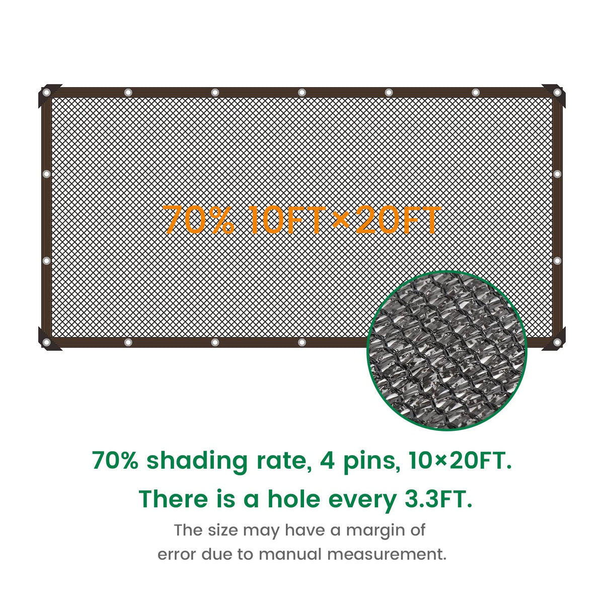 Xlimin shade cloth with grommets along edges enabling easy installation.