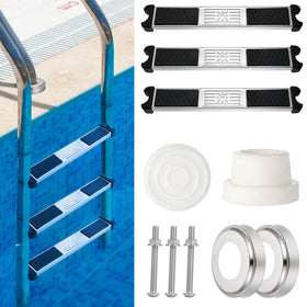XLSXEXCL 3-pack stainless steel pool ladder steps for inground pools, durable upgrade.