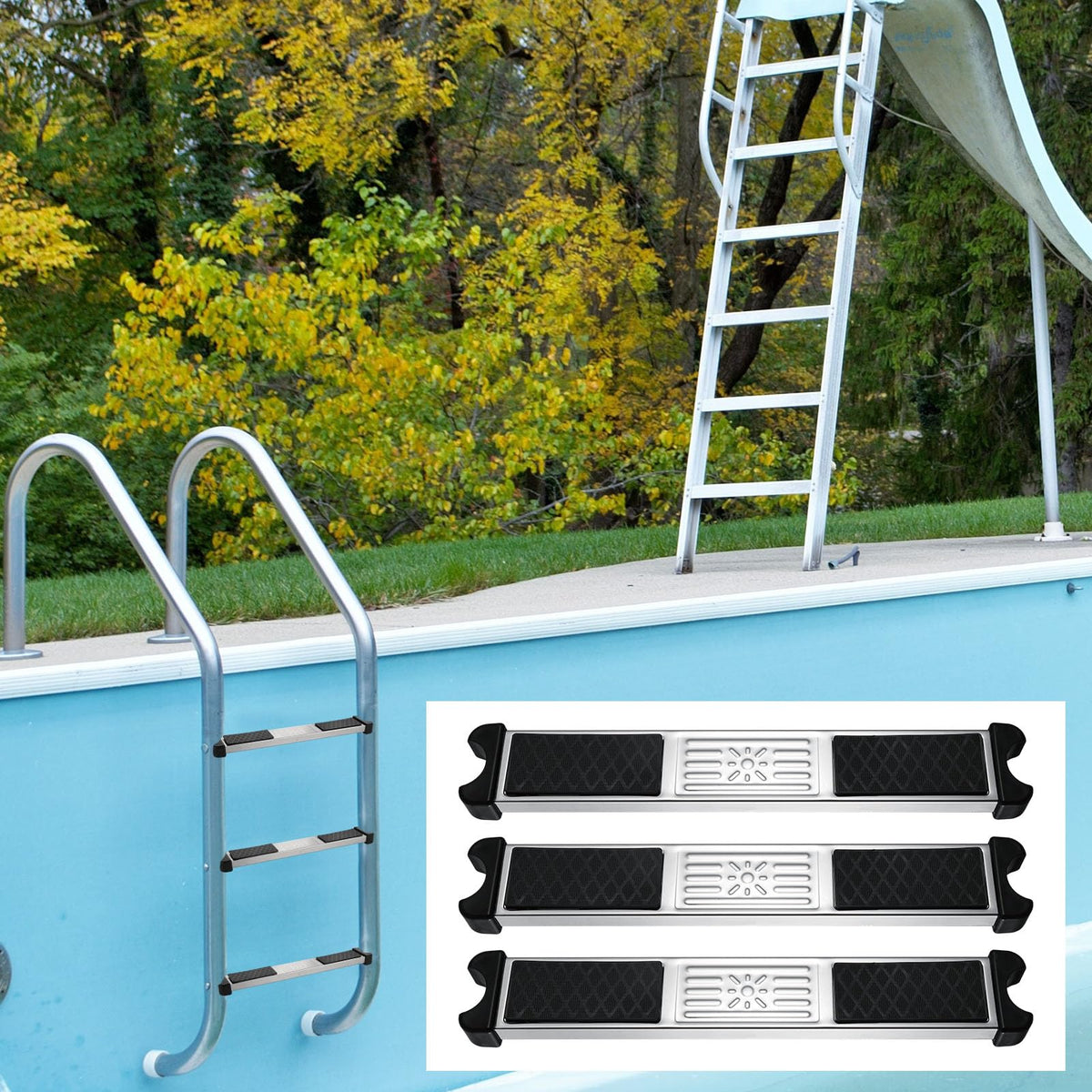 XLSXEXCL packaging includes all steps, bumpers, and escutcheon plates.