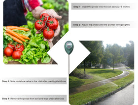 XLUX moisture meter reading setting from dry to wet for plant care.