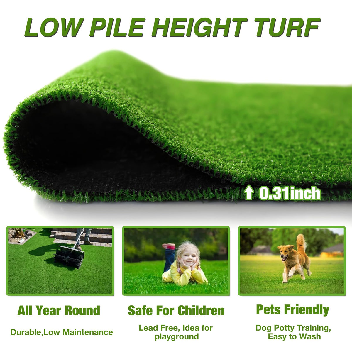 XLX TURF drainage holes enable quick cleanup after spills.