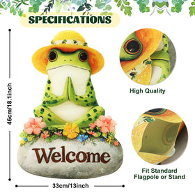Xmoyaas frog flag decorates patios and porches with springtime warmth.