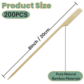 XMZY bamboo skewers paddle handle close-up for easy turning