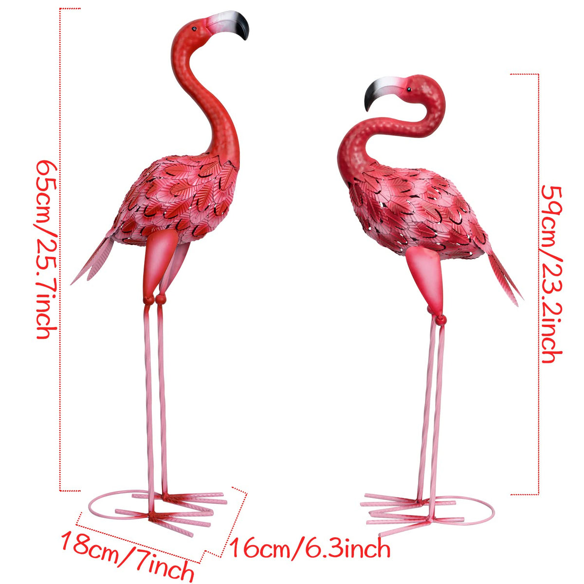 XONOR flamingo yard art pink finish adds charm to patios and gardens