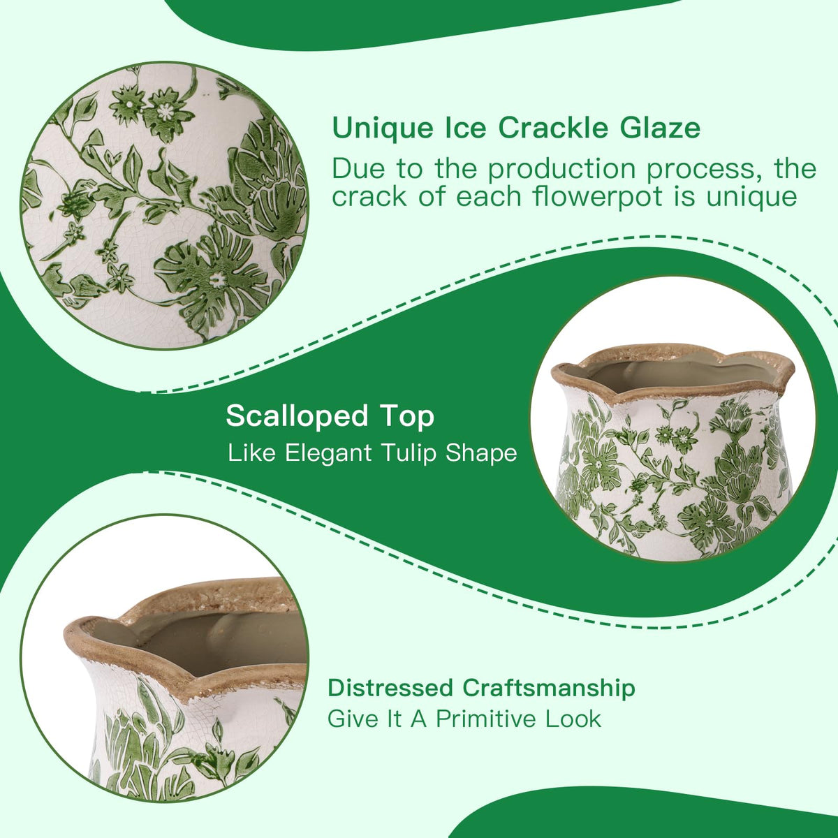 Xoogifae ornamental garden pot for indoor or outdoor spaces adds color.