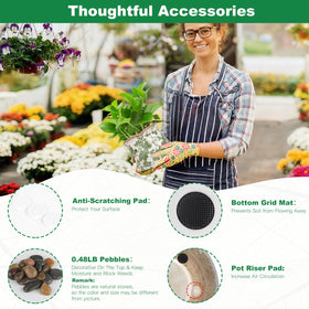 Xoogifae tabletop centerpiece planter offers a durable, weather-resistant option.
