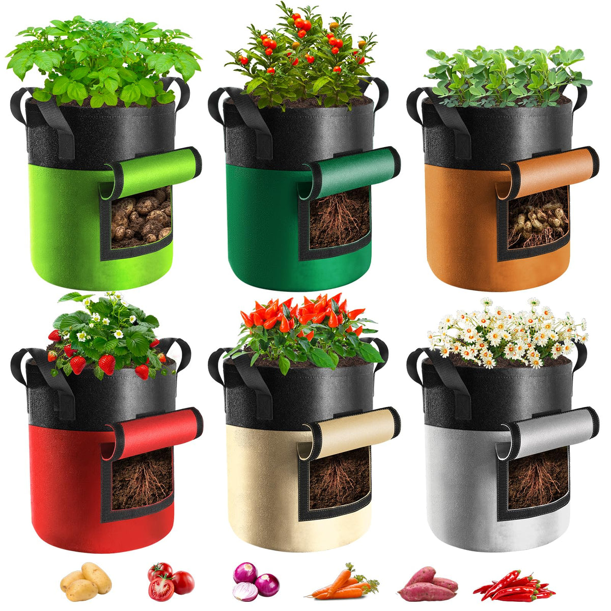 Xpatee potato grow bag with harvest window for easy, mess-free harvest