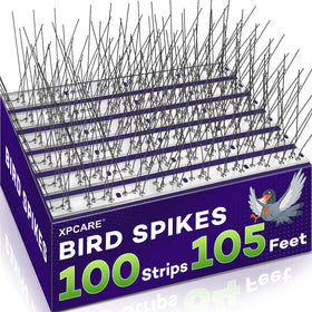 XPCARE 105ft bird spikes strip pack deters birds along roofs and ledges.
