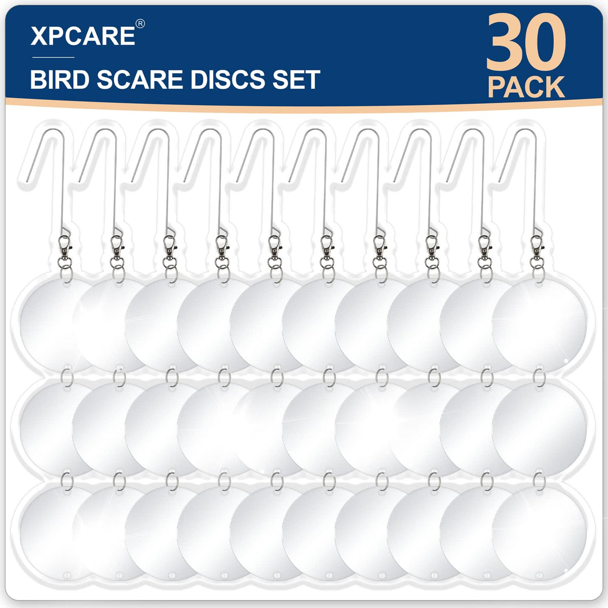 XPCARE bird scare disc close-up reflecting sunlight to deter birds from crops