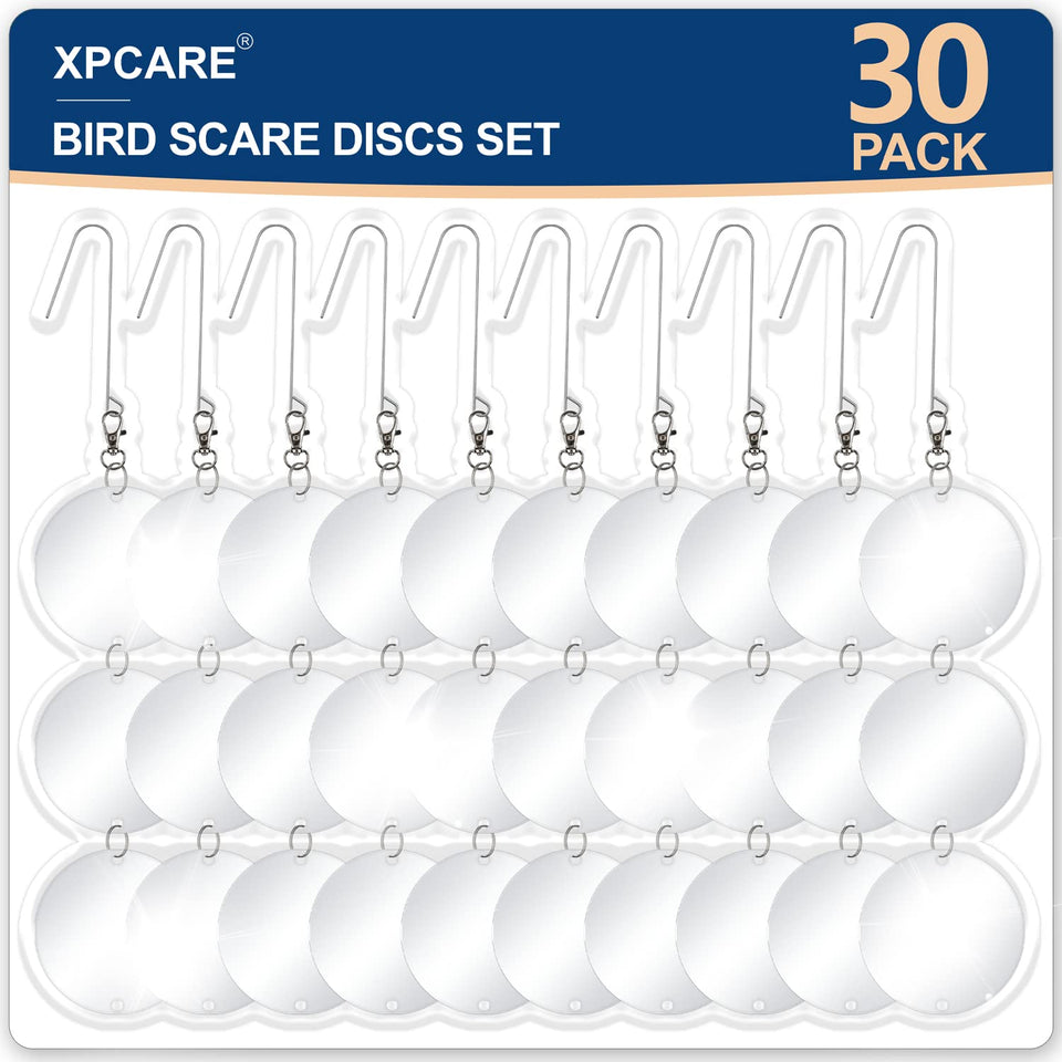 XPCARE bird scare disc close-up reflecting sunlight to deter birds from crops
