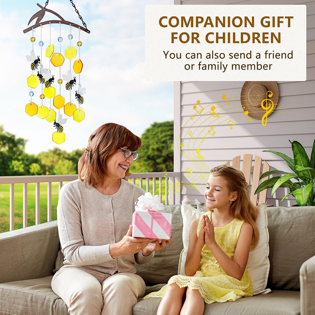 X-PREK 23-inch wind chimes brighten porches with soft tones.