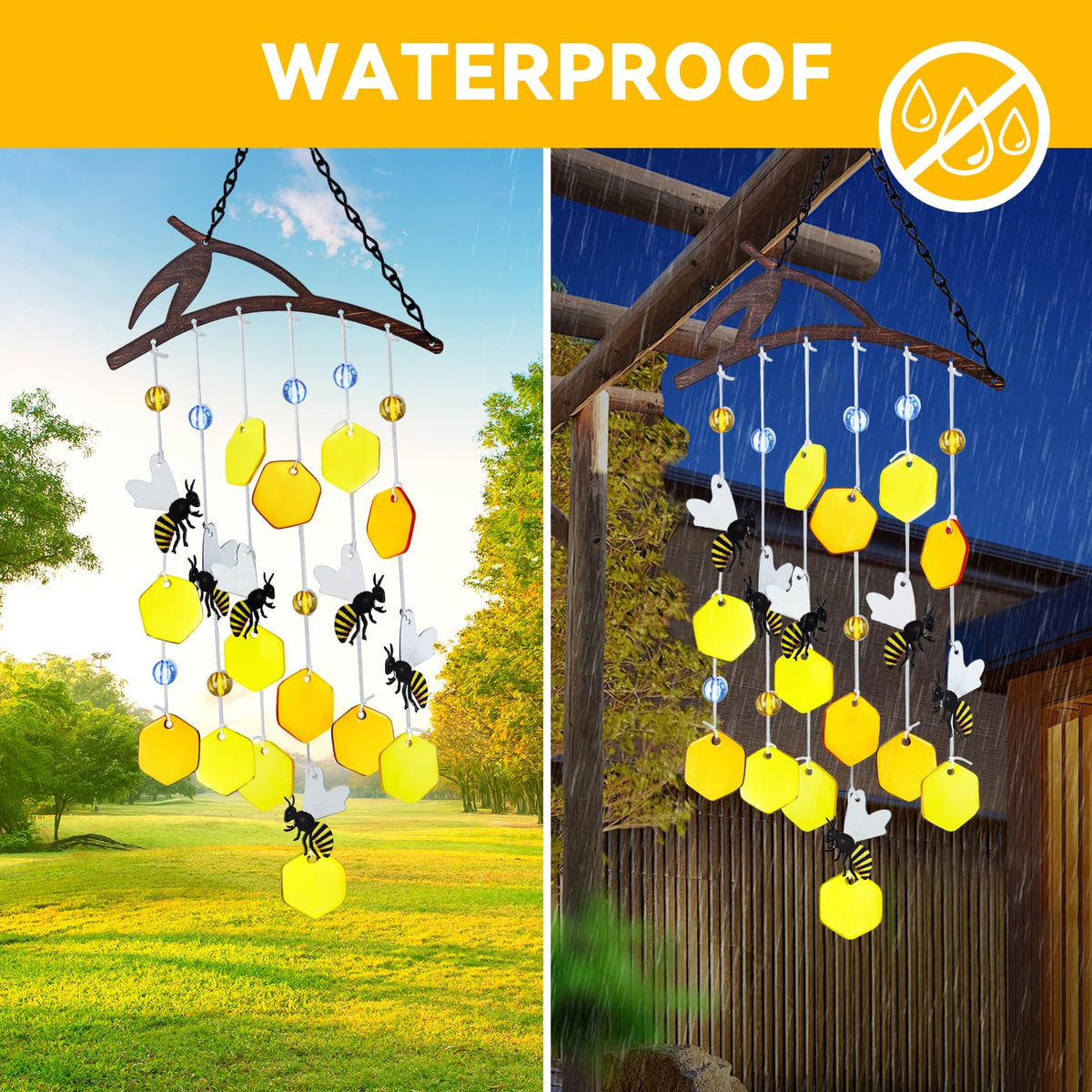 X-PREK Handcrafted glass wind chimes with sturdy strings prevent tangling.