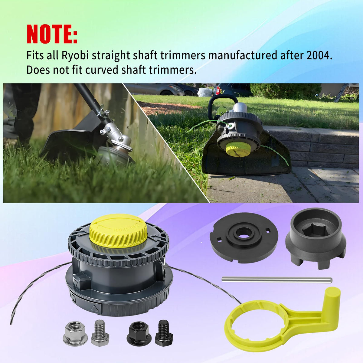 XQK Ryobi straight shaft attachment for ry15527 enables easier trimming
