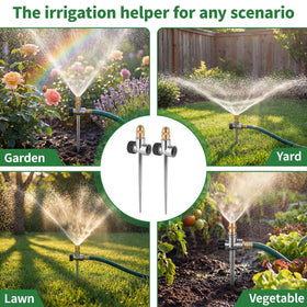 XRBZYQA lawn sprinkler connects to standard hoses for easy irrigation.