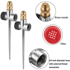 XRBZYQA sprinkler easy to insert into soil for quick watering.