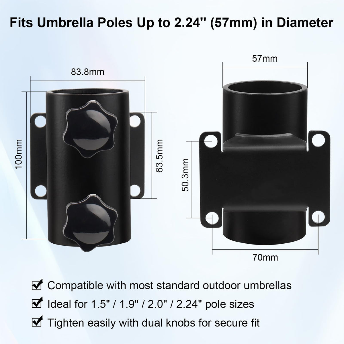 XRDS-RF heavy-duty black-coated steel resists rust in outdoor conditions