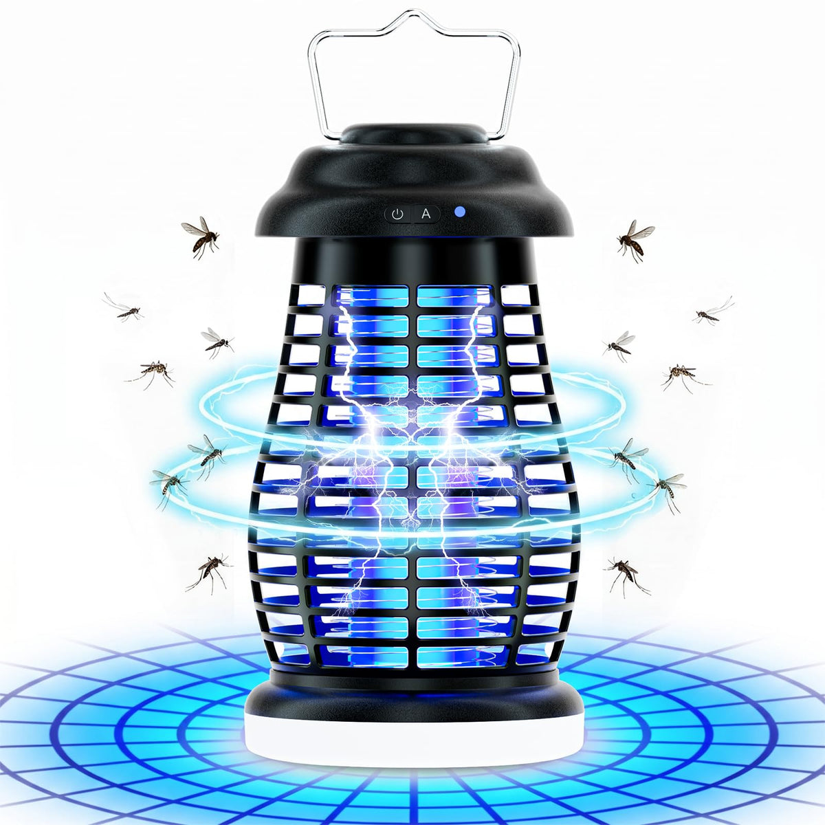 XRiba cordless bug zapper with UV LEDs attracts insects for outdoor pest control