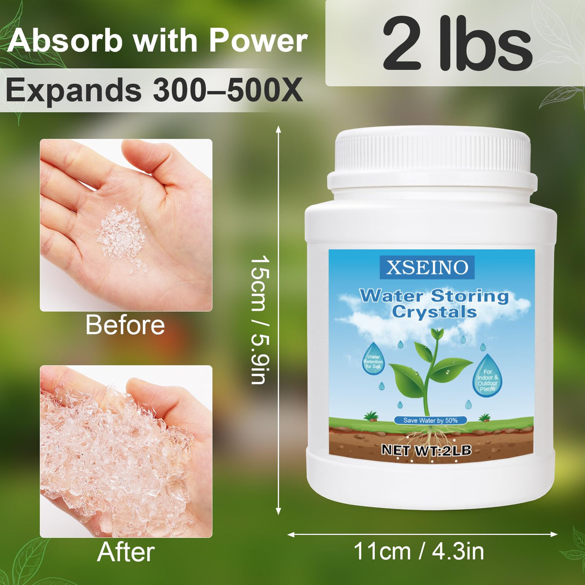 XSEINO hydrogel crystals in soil mix unlock improved moisture retention for lush indoor greenery.