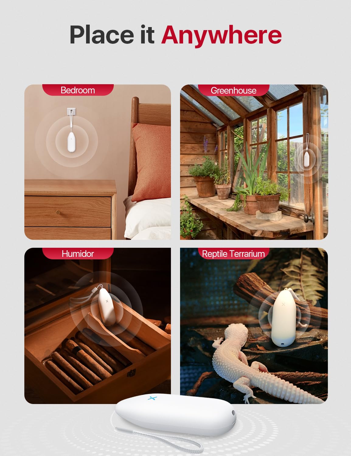 X-Sense works with Alexa for voice checks of room humidity.