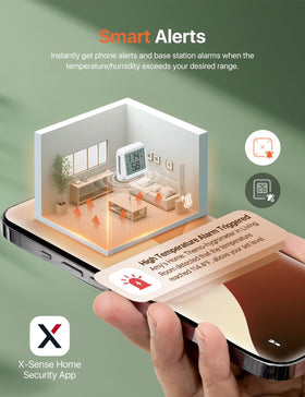 X-Sense alerts on phone and base station alarm for immediate notifications