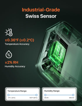 X-Sense precision sensor with Swiss-made accuracy for reliable readings