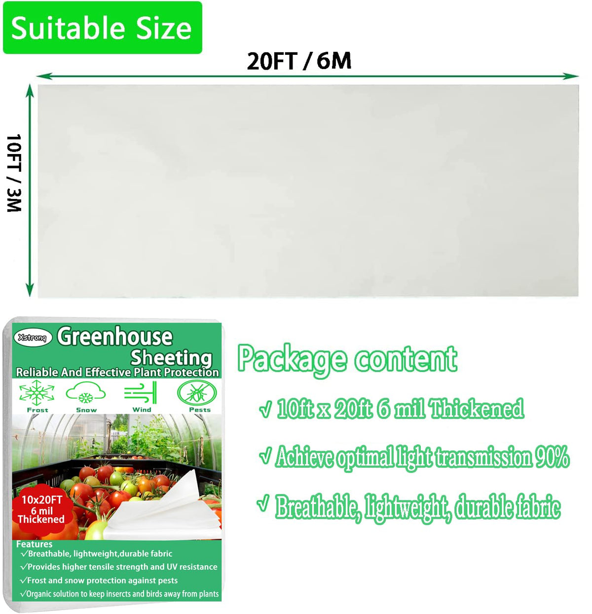 Xstronq 6 mil thick polyethylene film provides durable outdoor coverage