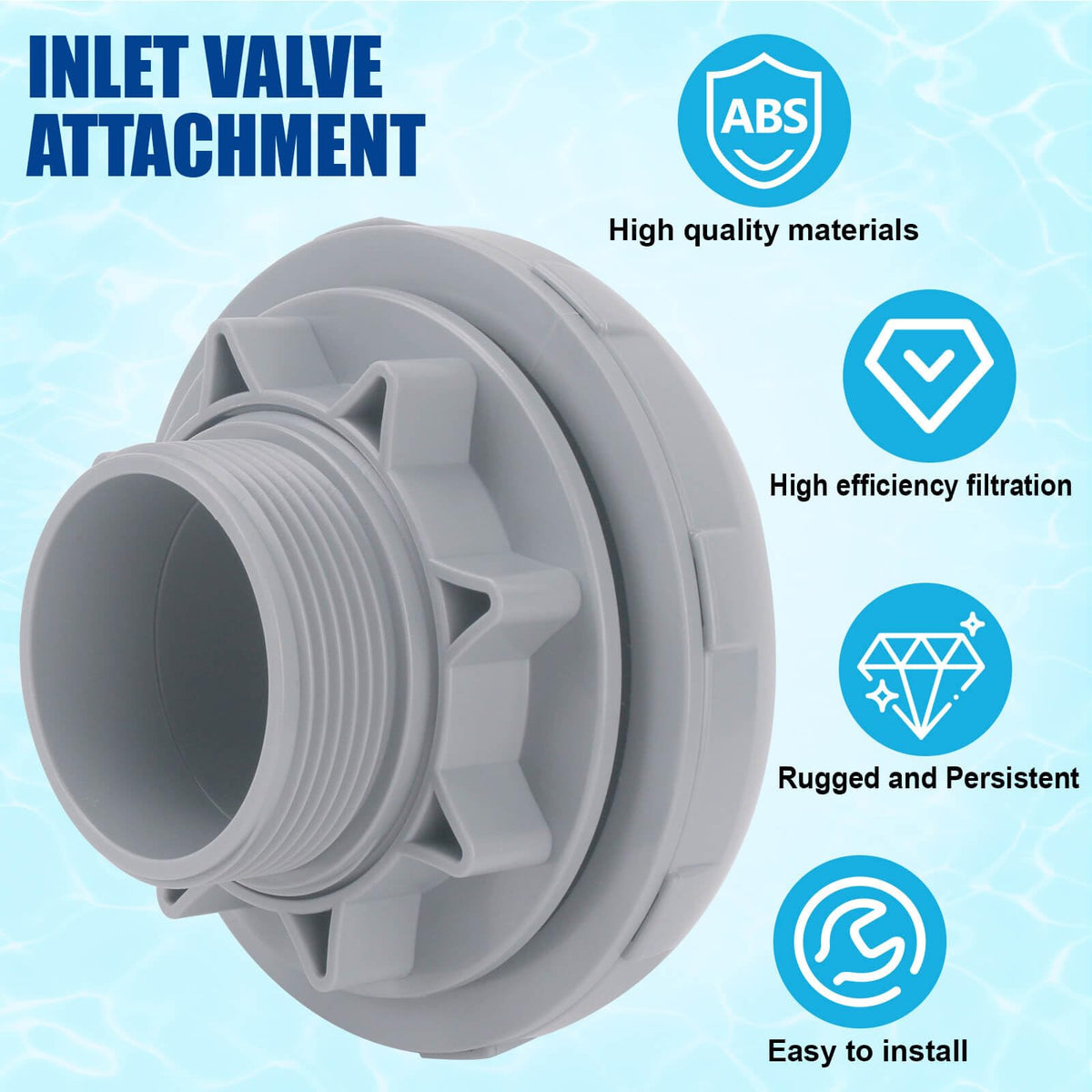 XT P6H1317 inlet valve attachment shown for easy replacement and flexible inlet/outlet use.